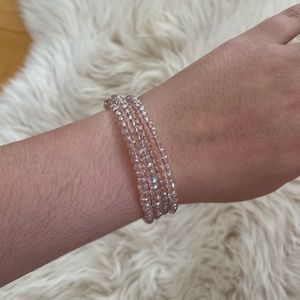 Anthropologie Pink Wrap Beaded Bracelet